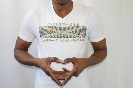 White Jamaican Greatness Short Sleeve Tee