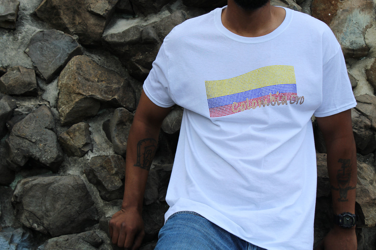 White Colombia Oro short sleeve tee